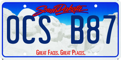 SD license plate 0CSB87