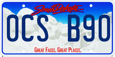 SD license plate 0CSB90