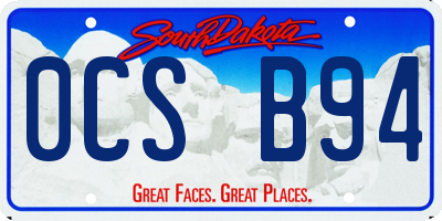 SD license plate 0CSB94