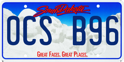 SD license plate 0CSB96
