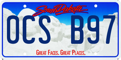SD license plate 0CSB97