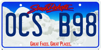 SD license plate 0CSB98