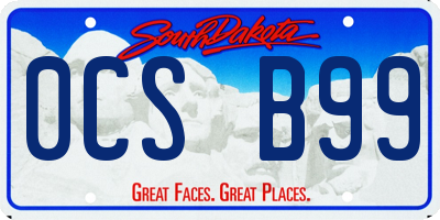 SD license plate 0CSB99