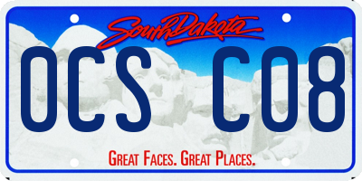 SD license plate 0CSC08
