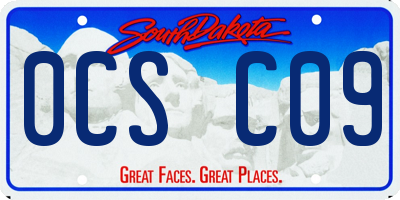 SD license plate 0CSC09