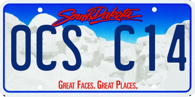 SD license plate 0CSC14