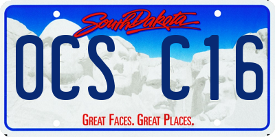 SD license plate 0CSC16