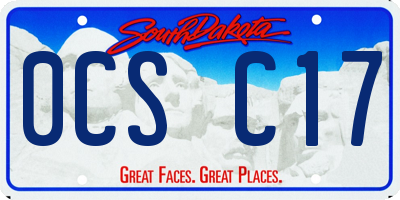 SD license plate 0CSC17