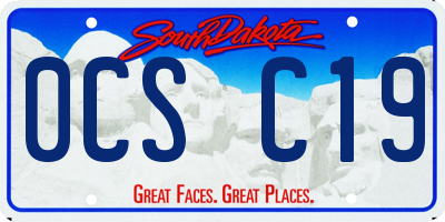 SD license plate 0CSC19