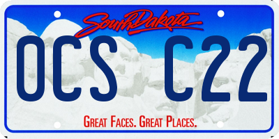 SD license plate 0CSC22