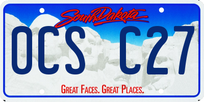 SD license plate 0CSC27