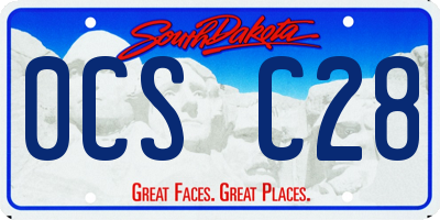 SD license plate 0CSC28