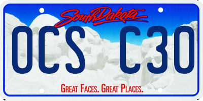 SD license plate 0CSC30