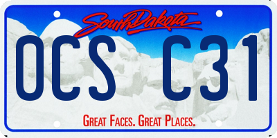 SD license plate 0CSC31