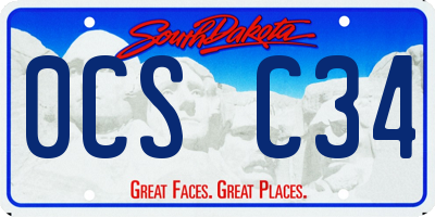 SD license plate 0CSC34