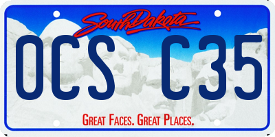 SD license plate 0CSC35