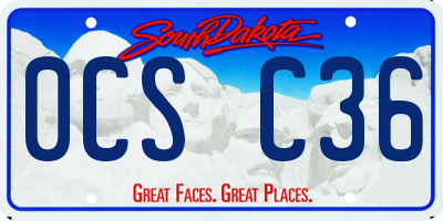 SD license plate 0CSC36