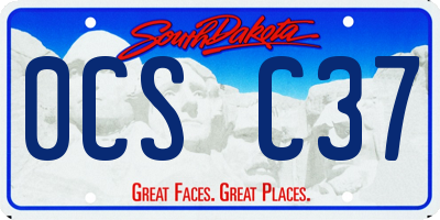 SD license plate 0CSC37