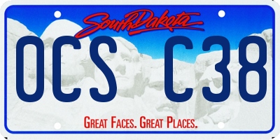 SD license plate 0CSC38