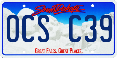 SD license plate 0CSC39