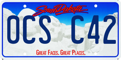 SD license plate 0CSC42