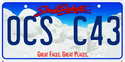 SD license plate 0CSC43