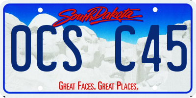 SD license plate 0CSC45