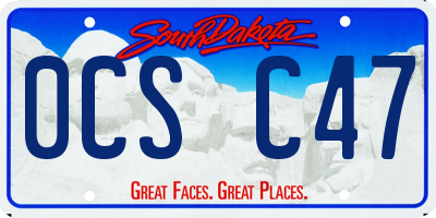 SD license plate 0CSC47