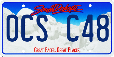 SD license plate 0CSC48