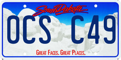 SD license plate 0CSC49