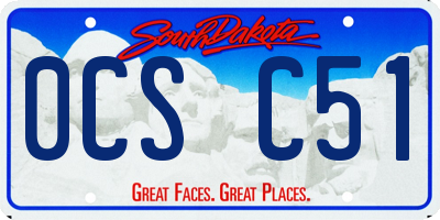SD license plate 0CSC51
