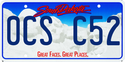 SD license plate 0CSC52
