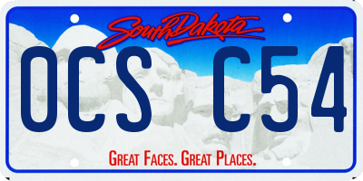 SD license plate 0CSC54