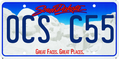 SD license plate 0CSC55