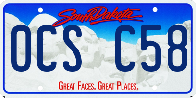 SD license plate 0CSC58