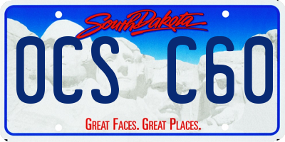 SD license plate 0CSC60