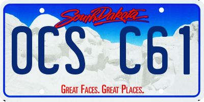 SD license plate 0CSC61