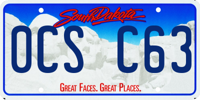 SD license plate 0CSC63