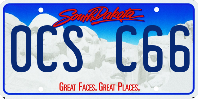 SD license plate 0CSC66