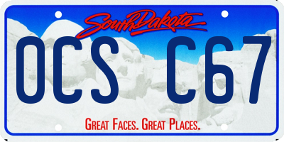 SD license plate 0CSC67
