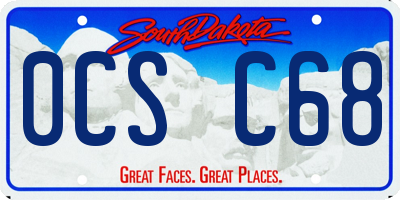 SD license plate 0CSC68