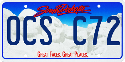 SD license plate 0CSC72