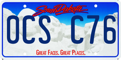 SD license plate 0CSC76