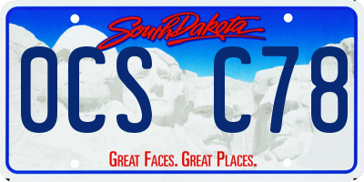 SD license plate 0CSC78