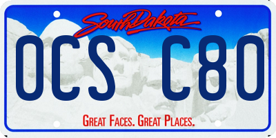 SD license plate 0CSC80