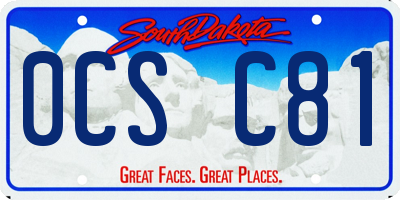 SD license plate 0CSC81