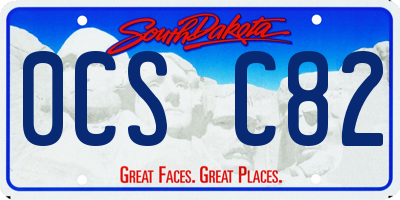 SD license plate 0CSC82