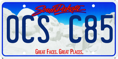 SD license plate 0CSC85