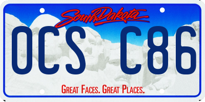 SD license plate 0CSC86