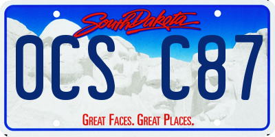 SD license plate 0CSC87